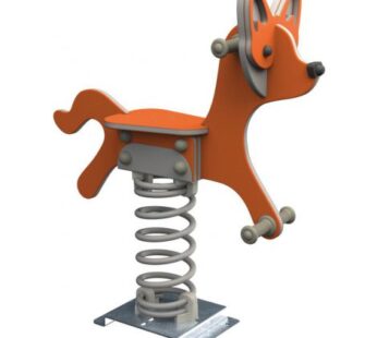 Balansoar pe arcuri pentru copii, Vulpe, cu prindere pe beton, HDPE, Kbt