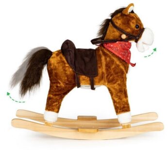 Calut balansoar cu sunete si coada in miscare Ecotoys XL-106 maro