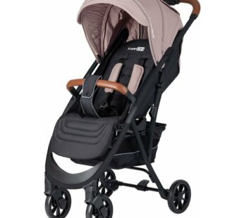 Carucior sport, FreeON, Lux, Pliabil automat, Usor 6.6 Kg, Tehnologie inovatoare One-Hand Folding, De la 6 luni pana la 22 kg, Din aluminiu, Benzi reflectorizante pe capotina, Beige/Black