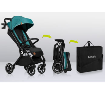 Carucior sport Lionelo Cloe, Cu accesorii, Cadru din aluminiu, Sarcina maxim 22 kg, Usor, Pliere compacta pentru avion, cu o singura mana, Ideal pentru toate tipurile de suprafete, 6 luni+ verde smarald