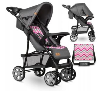 Carucior sport, Lionelo, Emma Plus, Cu tavita, 2 Suporturi pentru pahar, Geanta accesorii, Conform cu standardul european de securitate EN1888-1, Pink Scandi