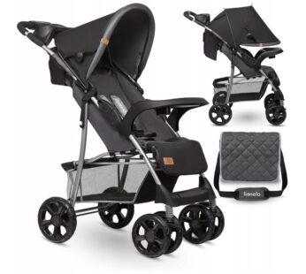 Carucior sport, Lionelo, Emma Plus, Cu tavita, 2 Suporturi pentru pahar, Geanta accesorii, Conform cu standardul european de securitate EN1888-1, Stone