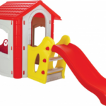 Casuta cu tobogan pentru copii Pilsan Happy House GriRosu