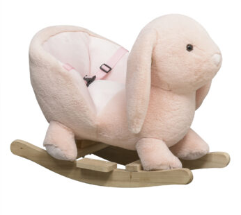HOMCOM balansoar iepuras leagan pentru copii, jucarie moale, jucarie de plus, 60x33x50cm | Aosom Romania