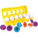 Joc Asocieri Matching Eggs - Potriveste oua cu forme geometrice Montessori Puzzle