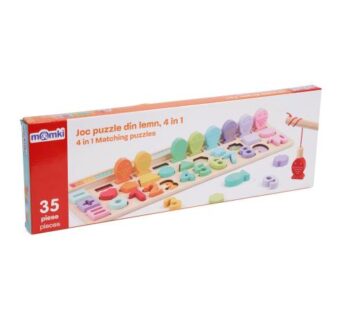 Joc educativ Momki Puzzle din lemn, 4 in 1, 35 piese