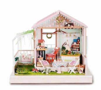 Joc interactiv, educational, macheta casuta de asamblat, miniatura, Casuta vesela, DIY
