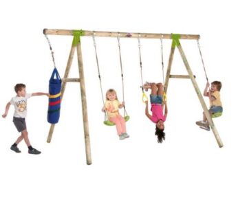 Leagan din lemn pentru 4 copii Capuchin® Plum