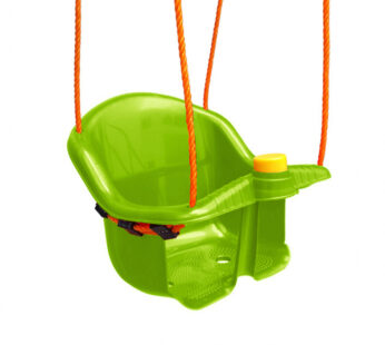 Leagan din plastic cu spatar si opritor pentru copii Green
