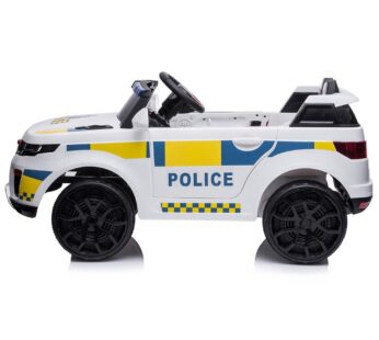 Masinuta electrica pentru copii Chipolino Police SUV white 50W, 12V, cu lumini LED, centura de siguranta, sarcina maxima 30 kg