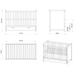 Patut copii din lemn Paula 120x60 alb cu sertar
