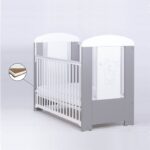 Patut pentru copii Bear Culisant Silver + Saltea Cocos 8 Cm