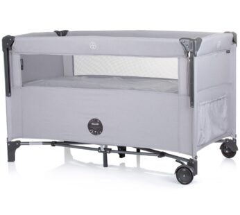 Patut pliabil Chipolino Relax ash grey linen cu laterala culisanta