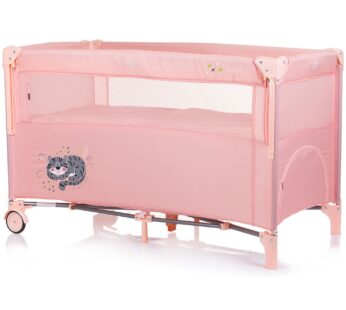 Patut pliabil Chipolino Relax flamingo tiger cu laterala culisanta