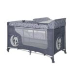 Patut pliabil Lorelli, Moonlight, 2 nivele, Cool Grey Pandas