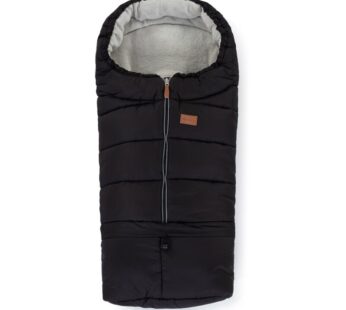 Sac de iarna, Petite&Mars, Jibot, Pentru carucior, landou sau scaun auto, 100×48 cm, Impermeabil, Cu elemente reflectorizante, Extensibil, 3 in 1, Black