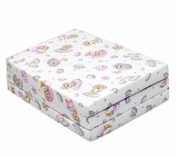 Salteluta pliabila New Baby standard pentru patut din spuma 120x60x5 cm Koala Pink