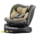 Scaun auto rotativ cu isofix B-Joy Deluxe Buf Boof iSize 40-150 cm lightbrown