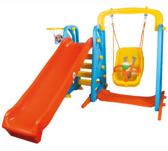 Spatiu de joaca cu tobogan si leagan Wavy Slide