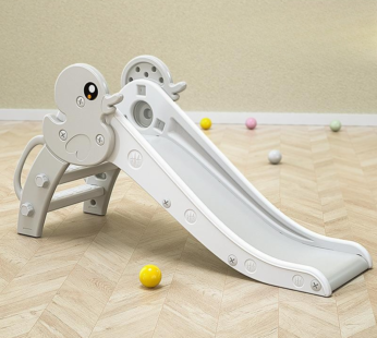 Tobogan Nichiduta Garden Duck White interiorexterior cu margini rotunjite, Protectii laterale, Lungime panta alunecare 115 cm, Varsta 1 an+