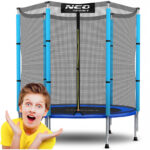 Trambulina de gradina pentru copii 140 cm 4.5ft Neo-Sport Albastru