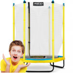 Trambulina de gradina pentru copii 140 cm 4.5ft Neo-Sport Galben