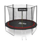 Trambulina rotunda Spokey Jumper 244 cm (Negru/Rosu)