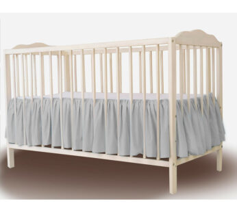 Volanas pentru saltea de patut MimiNu Colectia Royal Grey din bumbac 120×60 cm