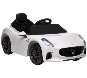 AIYAPLAY Mașinuță Electrică pentru Copii 3-5 Ani cu 2 Motoare, Telecomandă și Muzică, 98x59x43 cm, Alb | Aosom Romania