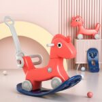 Balansoar 3 in 1 cu maner parental Nichiduta Rocking Horse Red