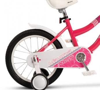 Bicicleta pentru copii Velors V1604B Fucsia 16 inch cu roti ajutatoare, cosulet, cadru din otel, varsta 4-6 ani