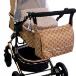 Carucior pentru copii Baby Care PRO 531 Maro 2 in 1 Cu geanta bebe, Cadru Aluminiu Gold , Amortizoare, Roti din cauciuc plin, Spatar reglabil 3 trepte, Plasa insecte