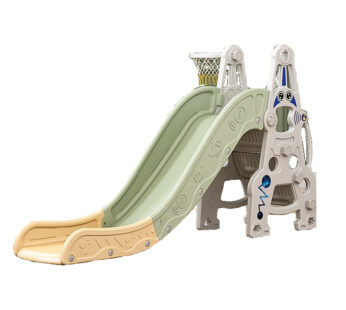 Spatiu de joaca 4in1 Nichiduta Garden Astronaut Arcada Green cu tobogan, leagan cu bara de protectie detasabila, jucarie muzicala, cos de baschet, minge si poarta de fotbal