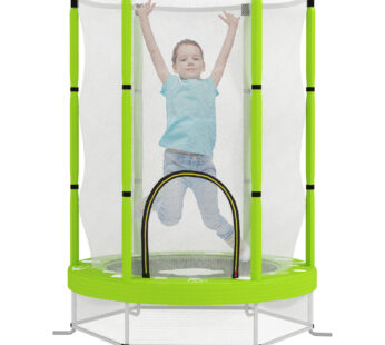 AIYAPLAY Trambulină pentru Copii 3-6 Ani cu Plasă de Siguranță, Փ140×190 cm, Verde | Aosom Romania