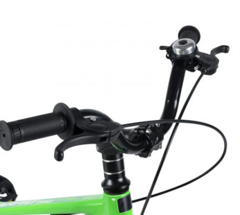 Bicicleta pentru copii Carpat PRO C18144B 18 inch VerdeAlbastru 5-7 ani Cadru aluminiu cu Suspensie, Frana spate tambur, frana fata V-Brake, Aparatoare lant, Janta Magneziu, Aparatori noroi fataspate, Sonerie