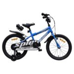 Bicicleta pentru copii NOVOKIDS SplendOr Boom PRO Edition Albastru Cu bidon pentru apa, Roti 16 inch, Greutate admisa 50 kg, Cadru din otel, Roti ajutatoare detasabile, Ghidon reglabil pe inaltime