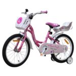 Bicicleta pentru copii Novokids SplendOr Boom PRO Edition Roz, Cosulet pentru papusi, Roti 16 inch, Greutate admisa 50 kg, Cadru din otel, Roti ajutatoare detasabile, Ghidon reglabil pe inaltime