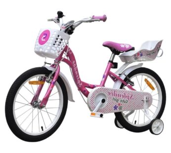 Bicicleta pentru copii Novokids SplendOr Boom PRO Edition Roz Cu cosulet pentru copii, Roti 12 inch, Greutate admisa 50 kg, Cadru din otel, Roti ajutatoare detasabile, Ghidon reglabil pe inaltime