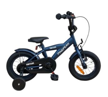 Bicicleta pentru copii Procart Albastru cadru din otel, roti 12 inch, reglare inaltime, frana v-brake, stop si far, roti ajutatoare