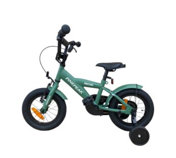 Bicicleta pentru copii Procart Verde cadru din otel, roti 12 inch, reglare inaltime, frana v-brake, stop si far, roti ajutatoare