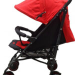 Carucior pentru copii Baby Care Pro 803B Rosu pliere tip umbrela, Sport, Spatar reglabil in 7 trepte, Pozitie somn, Amortizoare, Cadru din aluminiu