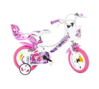Bicicleta copii 3-5 ani, 12 inch, Fairy Alb, Dino Bikes DB124RSN05FY