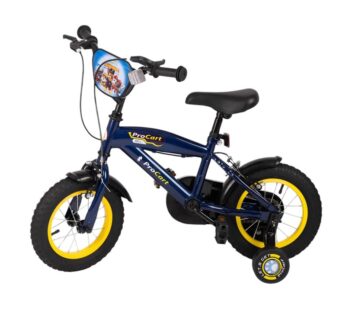 Bicicleta pentru copii Procart Paw Patrol 14 inch, roti ajutatoare, far si stop, cadru otel, inaltime reglabila, v-brake, scut frontal