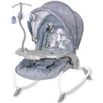 Fotoliu balansoar Lorelli Dream Time, Silver Blue Rabbits, colectie 2021