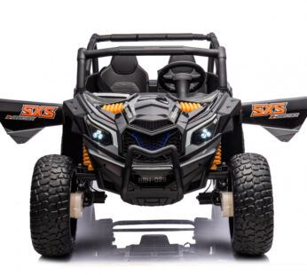 Masinuta electrica pentru 2 copii Nichiduta Turbo Off Road 4X4 Black 24V 800W ,cu telecomanda 2.4G,Suspensii,roti din cauciuc EVA,Scaun din piele,Usi cu deschidere,Lumini LED,Muzica,Centura de siguranta,Mufa USB,Bluetooth