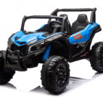 Masinuta electrica pentru 2 copii Nichiduta Turbo Off Road 4X4 Blue 24V ,cu telecomanda 2.4G,Suspensii,4 motoare,roti din cauciuc EVA,Scaun din piele,Usi cu deschidere,Lumini LED,Muzica,Centura de siguranta,Mufa USB,Bluetooth