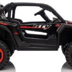 Masinuta electrica pentru copii Nichiduta Sport UTV KCK Black 4x4,Telecomanda 2.4G,Acumulator 24V 7Ah,4 motoarex50w,Roti din cauciuc EVA,Scaun din piele,Suspensii,Faruri cu lumini LED,Mufa USB,MP3,Bluetooth,Centura siguranta