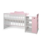 Patut modular multifunctional Lorelli Multi White Orchid Pink, 5 configurari diferite, 190 x 72 cm