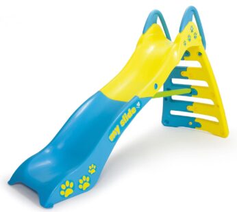 Tobogan pentru exterior, Injusa, My First Slide, cu furtun de admisie apa, Albastru