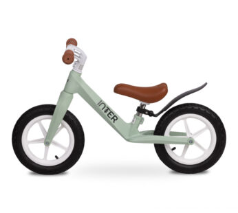 Bicicleta de echilibru fara pedale pentru copii Toyz Inter Mint,Roti gonflabile,Sa confortabila din piele cu inaltime reglabila,Protectie noroi,Manere antiderapante,De la 3ani sau maxim 30kg